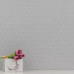 Retro Gray 2in Hexagon Matte Porcelain Mesh-Mounted Mosaic Tile (40sq ft) 