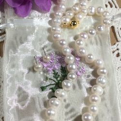 Genuine Natural White 18 Inch Culture, Pearl Necklace And Earring Set 8 Mm.  SG-0059