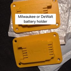 Milwaukee or DeWalt battery holder