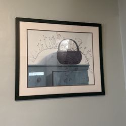 Basket  & Cabinet Farm Print 