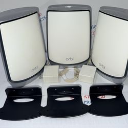 NETGEAR ORBI RBK850 AX6000 3-PACK Wifi 6 MESH ROUTER + WALL MOUNTS Like New