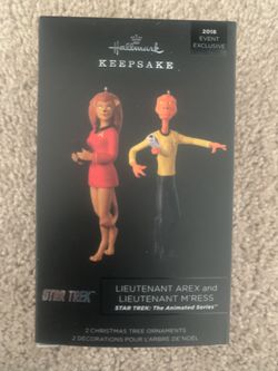 2018 Hallmark Keepsake Star Trek Ornament Lieutenant Arex and M'Ress SDCC NEW