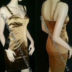 Bebe Dress S Small Gold