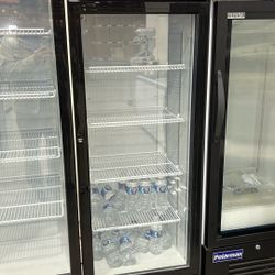 Polarman PLM-SGD21R 21 1/5" Black Refrigerated Swing Glass Door Merchandiser with LED Lighting, 7.5 cu.ft（SS-P238WA）