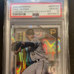2024 Bowman Paul Skenes PSA 10 Lava Refractor