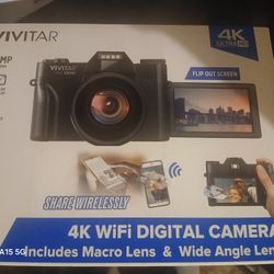 Vivitar 4K Digital Camera, 8x Digital Zoom, 3" LED Display, Bonus Macro Lens, Included SD Card