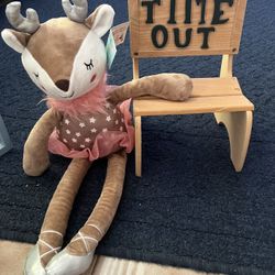 Adorable  Wood Time Out Toy Chair 