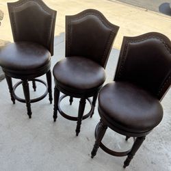 3 Counter Height Swivel Bar Stools 