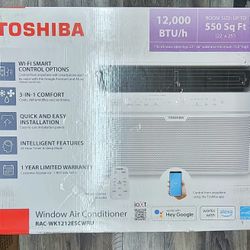 Toshiba  RAC-WK1212ESCWR 12000 BTU 115 V Smart, Wifi,  Bluetooth Window Air Conditioner 
(BRAND NEW FACTORY SEALED)
