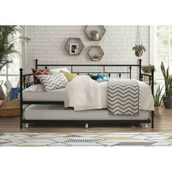 Twin Metal Daybed with Trundle, Black $100