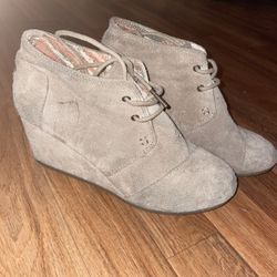 Suede Toms Wedge Heels