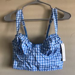 Blue & White Gingham Crop Tops – Perfect for Costumes, Festivals, & Everyday Cutie Vibes!