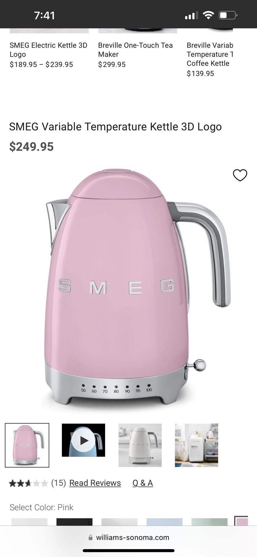 SMEG Variable Temperature Kettle 3D Logo