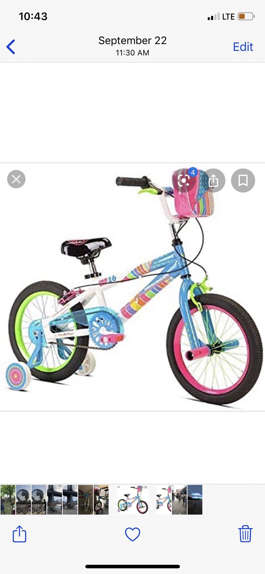 Girls 16” bike little miss match great bicycle