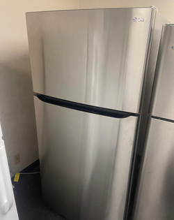 LG Top Freezer Fridge – Stainless, LED lighting, clean