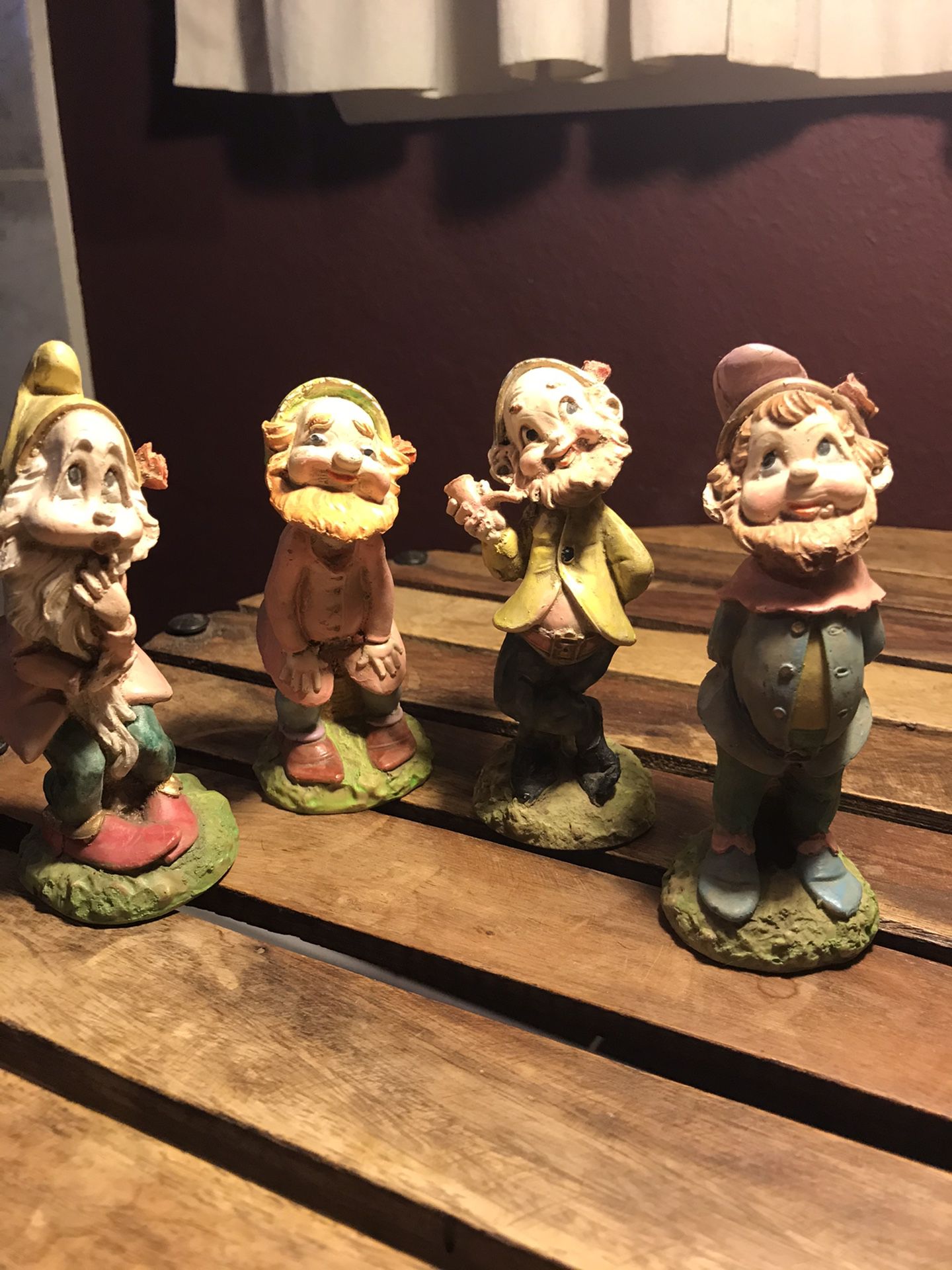 Set Of Four Small 3 Inch Gnomes/dwarfs Decor Garden