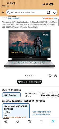 Alienware M15 R4 Gaming Laptop