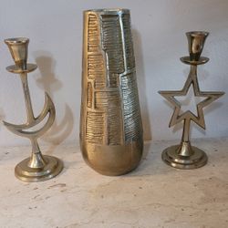 Mid Century Brass Decor Set