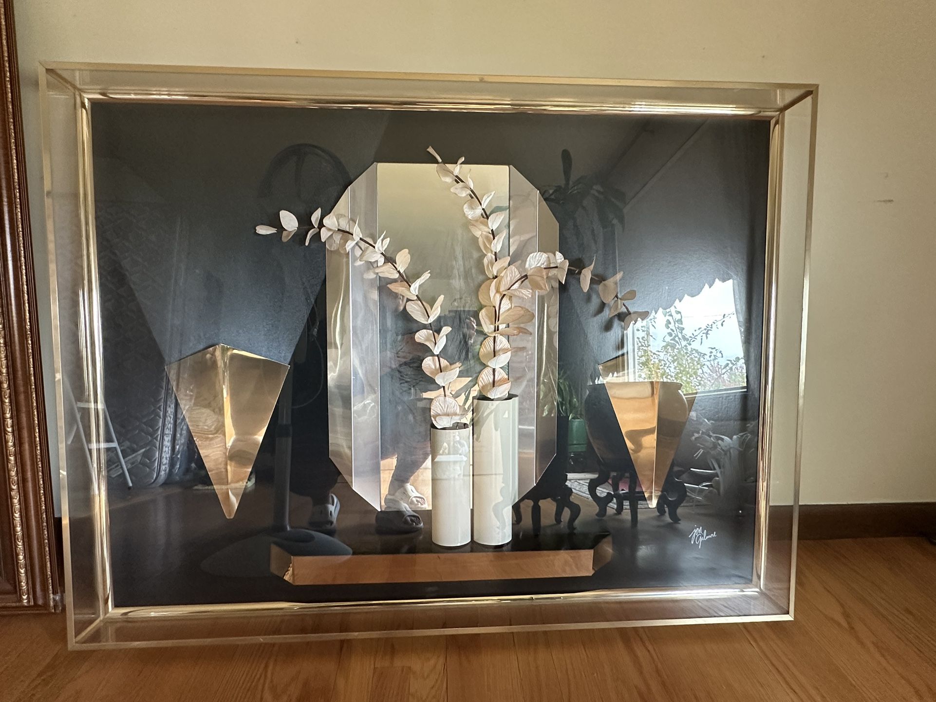 Shadowbox Frame Flowers - 47.25” x  4” x 35.5