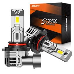 SEALIGHT 9012/HIR2 Bulbs, 30000LM 6500K Fog Bulbs 1:1 Mini Size with Cooling Fan, 9012 for Powersports ATV/UTV, 3 Mins Plug-N-Play, Pack of 2