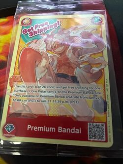 Bandai One Piece CCG Premium Bandai Monkey D. Luffy Free Shipping Promo - Sealed