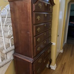 Beautiful High Boy, Cherry Wood Chest With Drawers