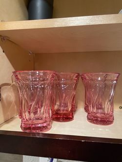 Pink Depression Glass Tumblers Set of 4