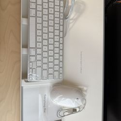Brand New Apple USB Wired Keyboard And Mighty Mouse 