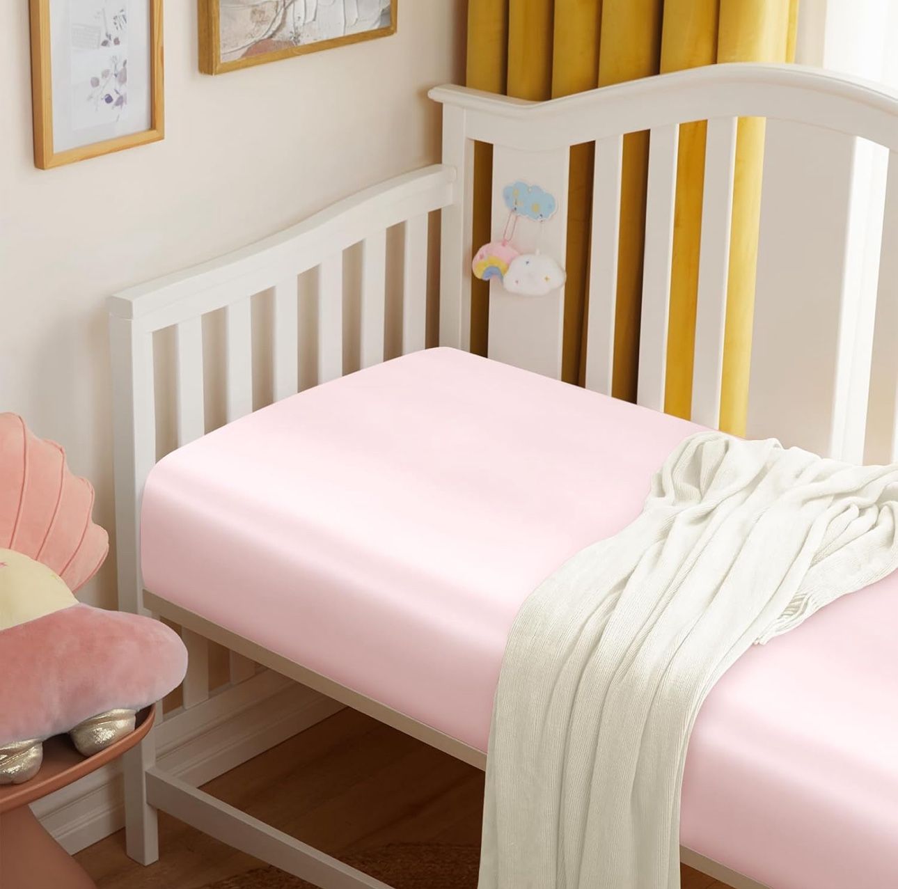 New/sealed: Satin Crib Sheets 2 Pack, 28 x 52 x 8 Inch Soft Fitted Crib Mattress Sheets