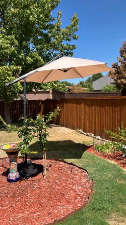 Cantilever patio Umbrella with stand and weights