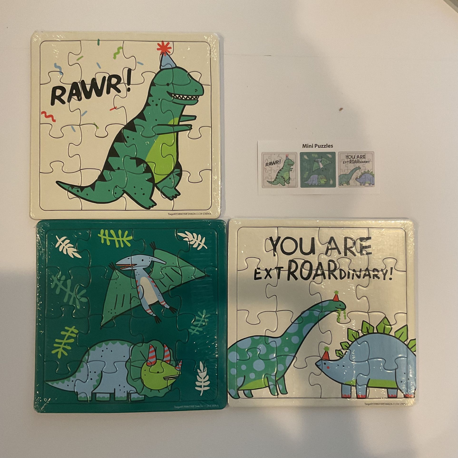 Dinosaur Mini Puzzle Set of 3