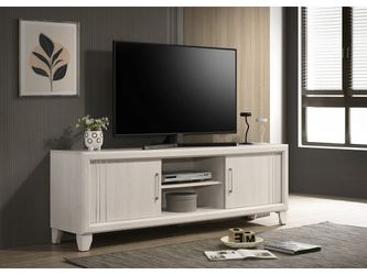 Charlie Lustrous White TV Stand