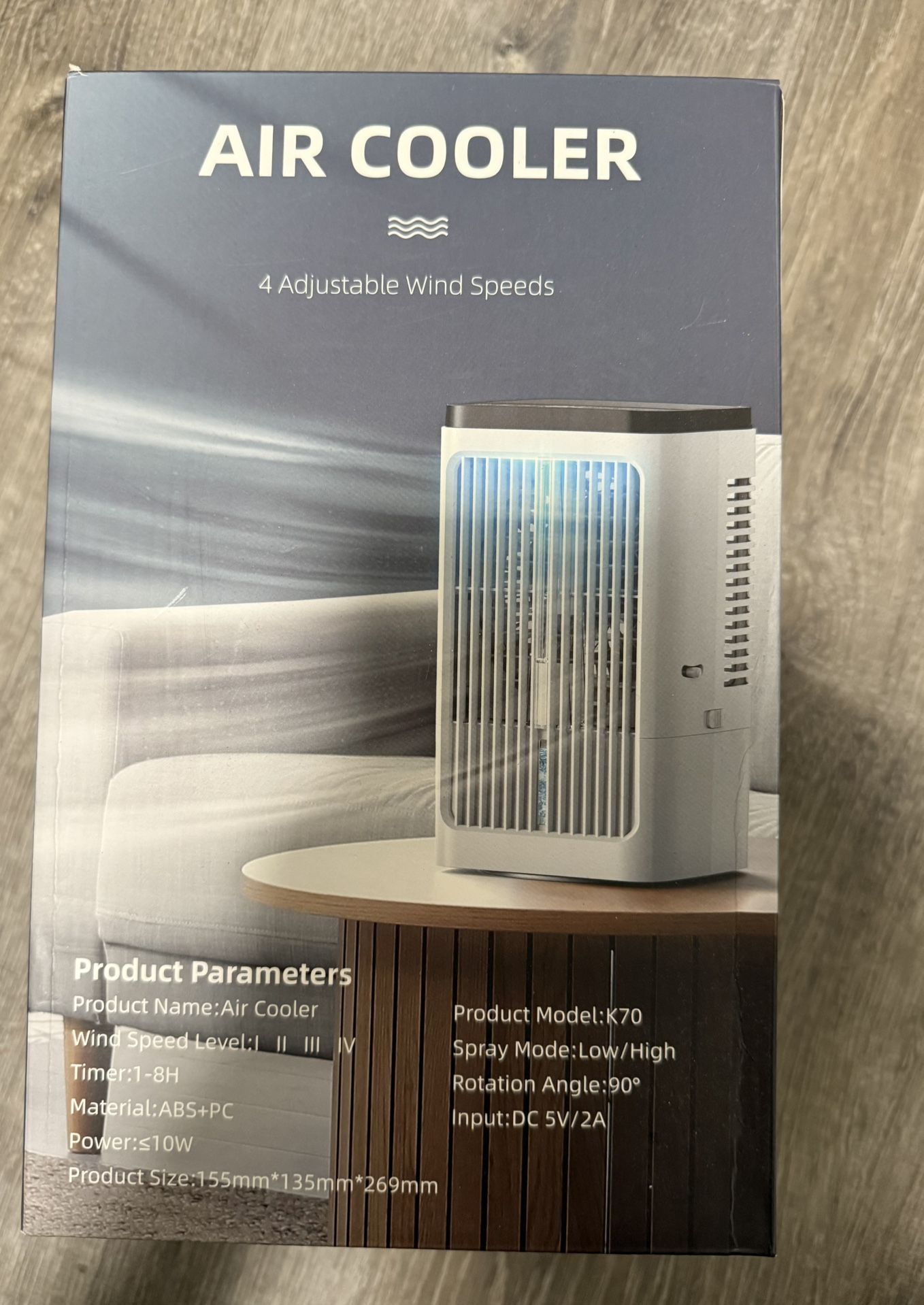 Portable Air Conditioners, 4 Speeds Air Cooler, 2 Level Humidifies, 7 Color Light,Evaporative Cooler