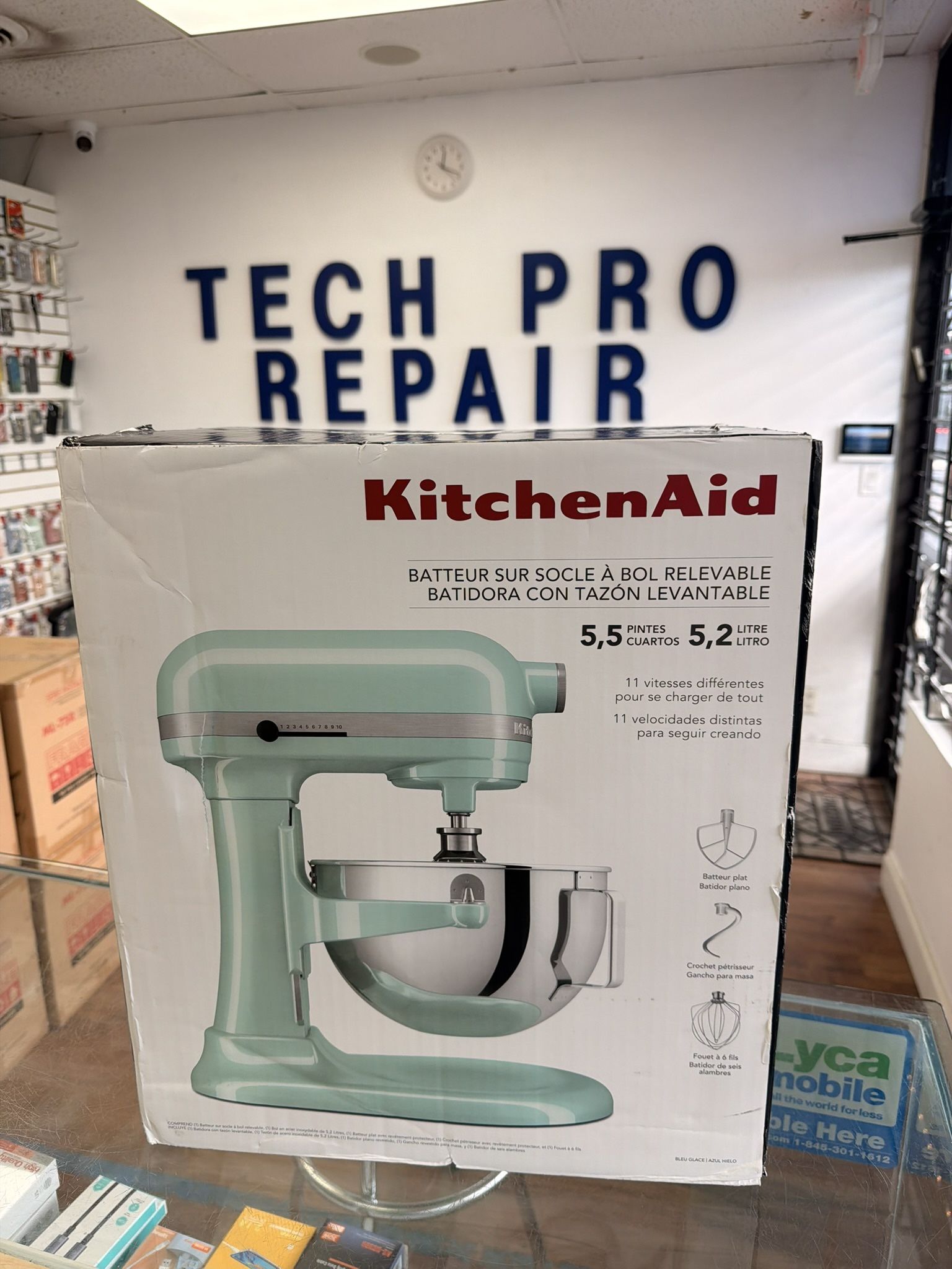 Brand New! Sealed! KitchenAid 5.5 Quart Bowl-Lift Stand Mixer Ice Blue. Newer being opened. Model: KSM55SXTXIC