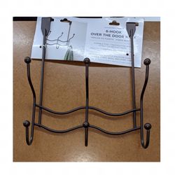 6 hook over the door rack bronze finish NEW WITH TAGS