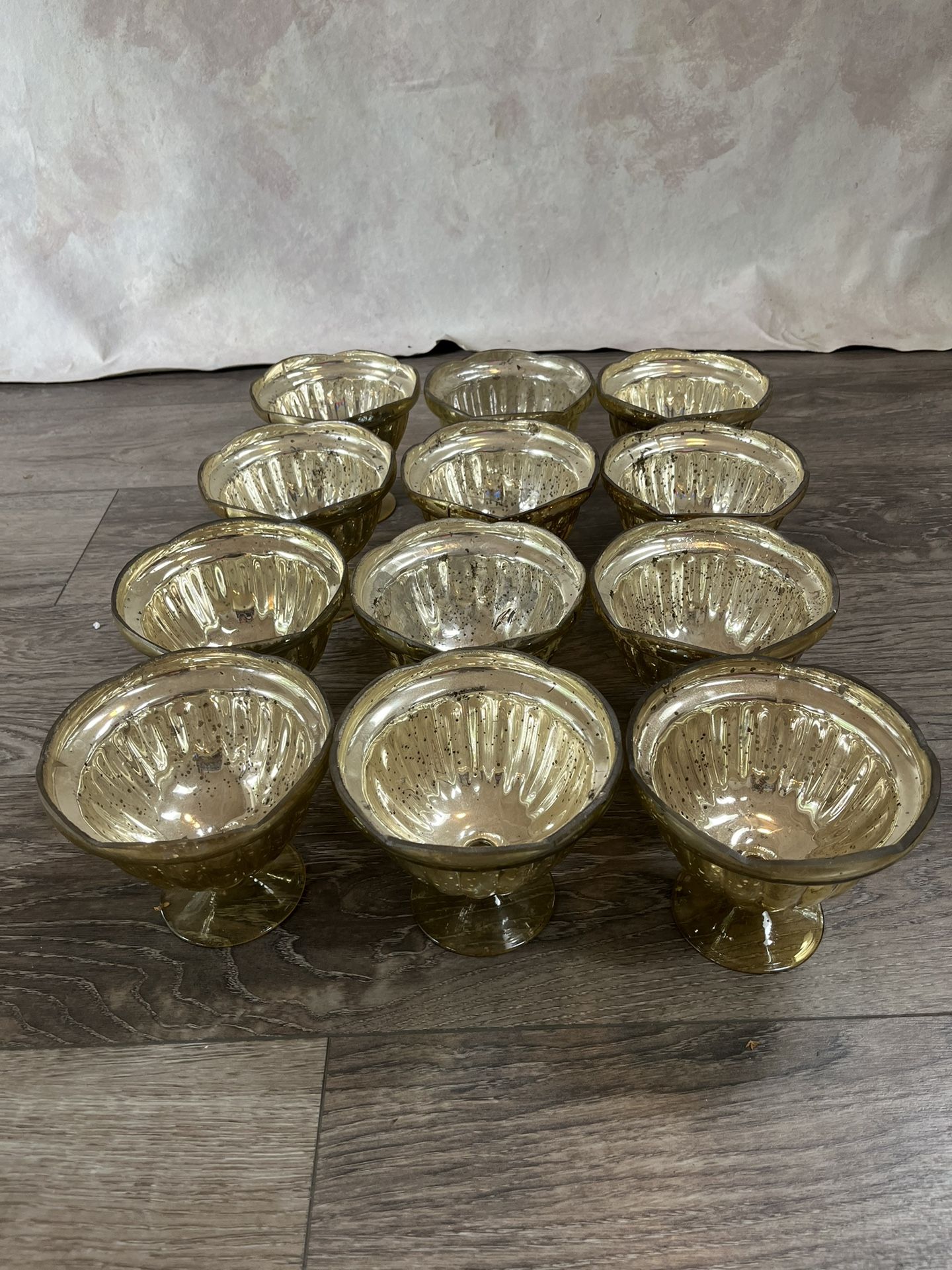 12 Gold Centerpiece Vases