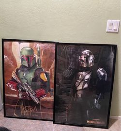Star Wars The Mandalorian and Boba Fett Framed Posters