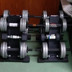 Dumbells And Steel Stands All New With Tags 2 Sets