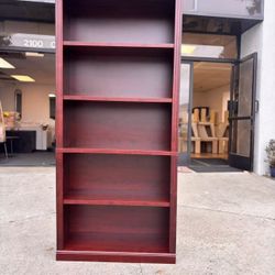 New 68.4”x30.7”x12.8” Cherry Wooden 5 Tier Bookcase Book Shelves Shoe Rack 