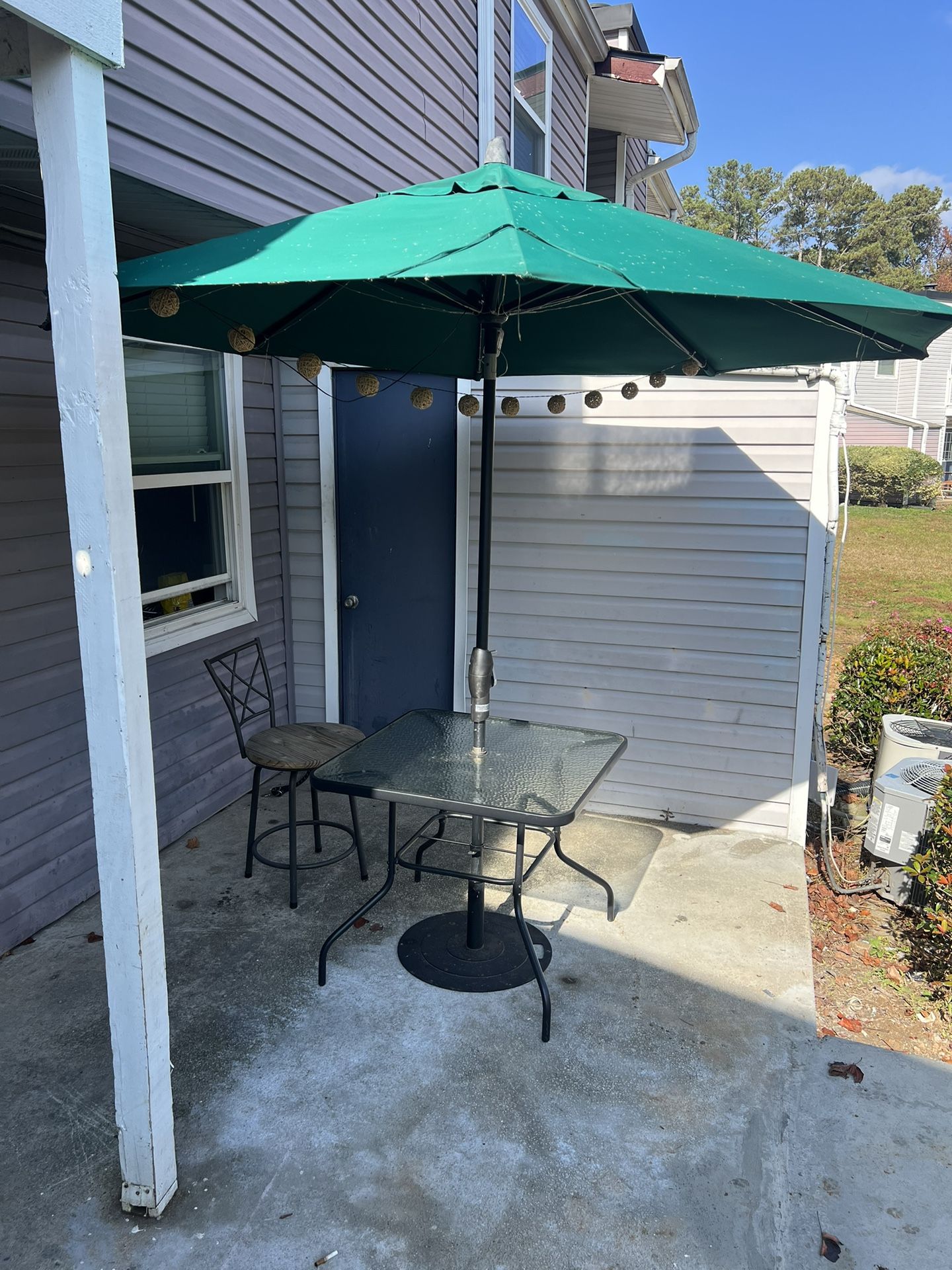 outdoor table and umbrella And Chair