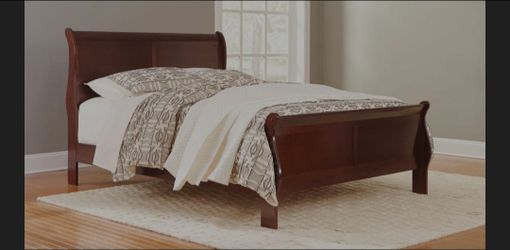 Cherry wood sleigh bed  frame $100
