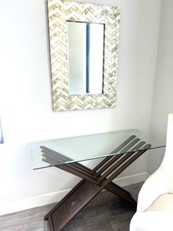 Console Table, Sofa table, Glass Metal, $35!