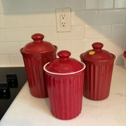 3 Melamine Canisters 