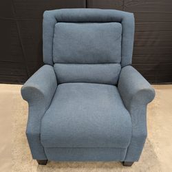 Comfortable Blue Upholstered Recliner Chair