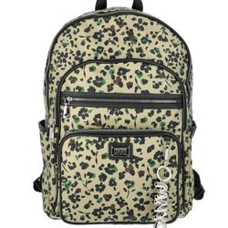 Madden NYC Women's Multi Pocket 17" Dome Backpack, Floral Cheetah