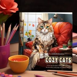 Cozy Cat Theme Coloring Book