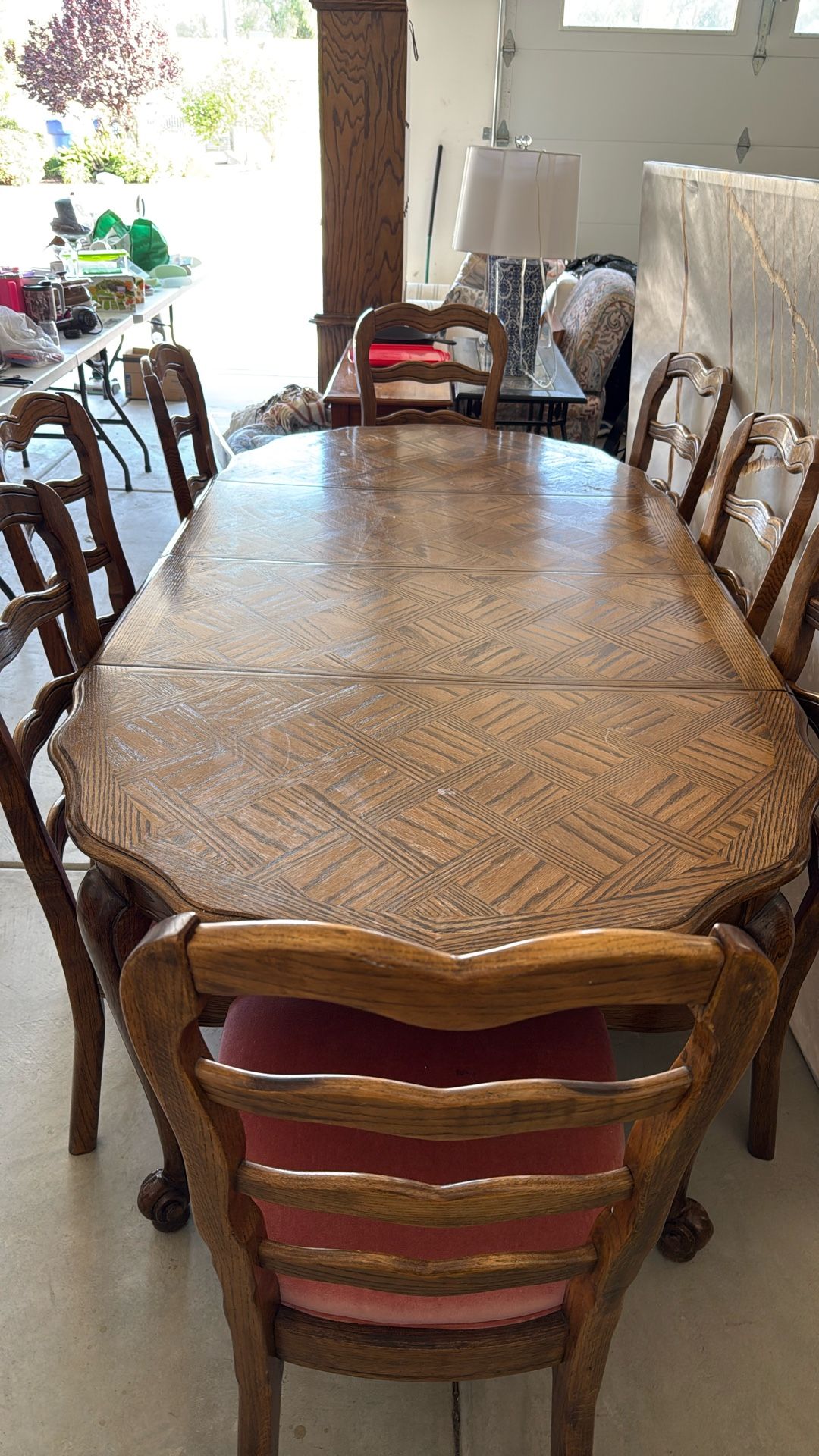 Dining room table with six chairs