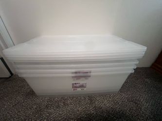 Sterilite Clear Plastic Storage Bins with Lids – Set of 4