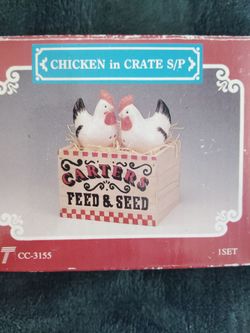 Salt and pepper shakers in box