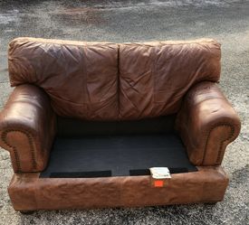 Leather love seat